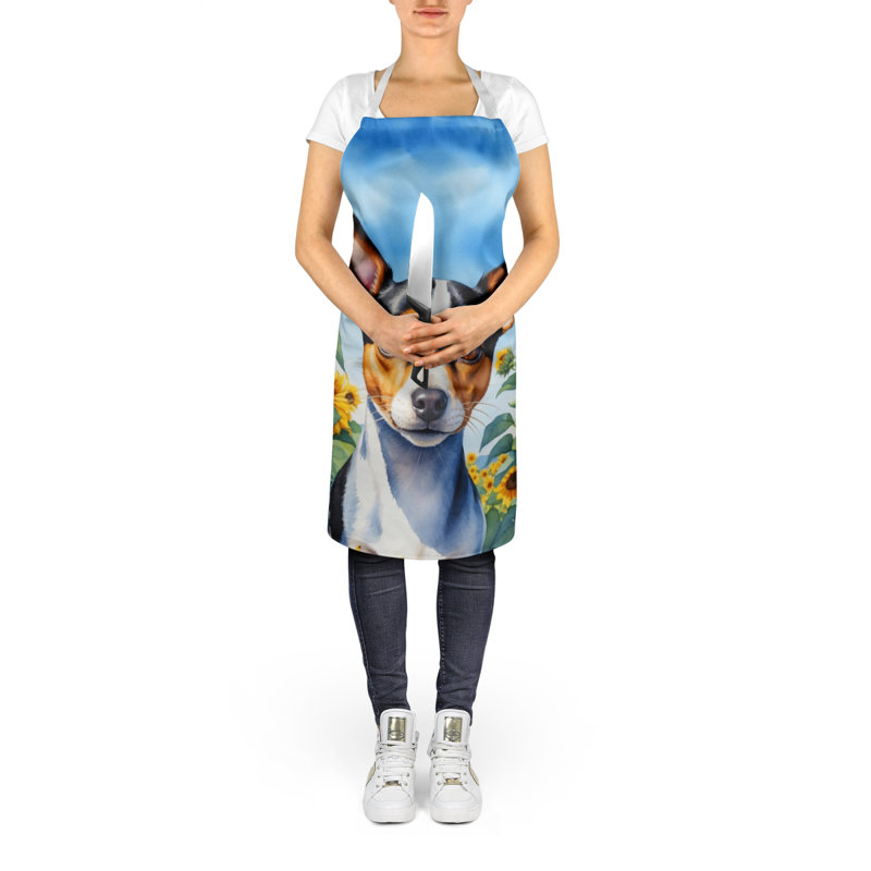 Rat terrier en tablier tournesols