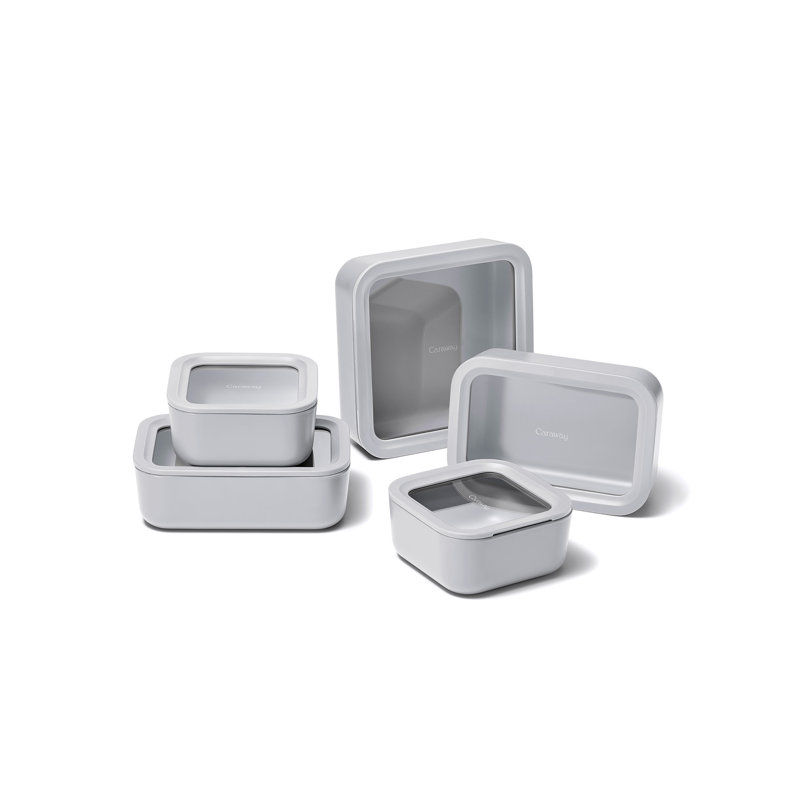Caraway 14Pc Glass Food Storage Set, Gray