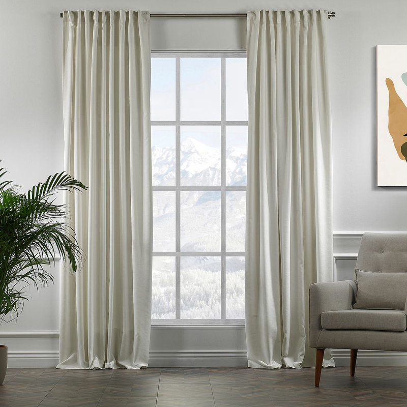 Très grand panneau décoratif simple sur mesure extra large x très long, Écru / crème, L 52 po x L 108 po