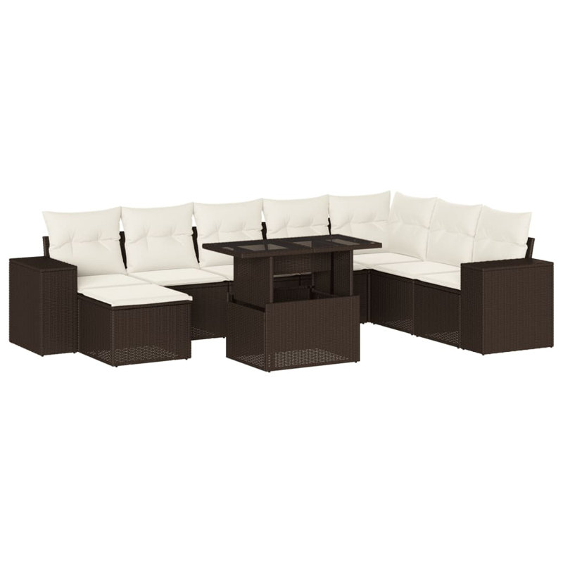Vidaxl Garden Sofa Set Brown, Cream White