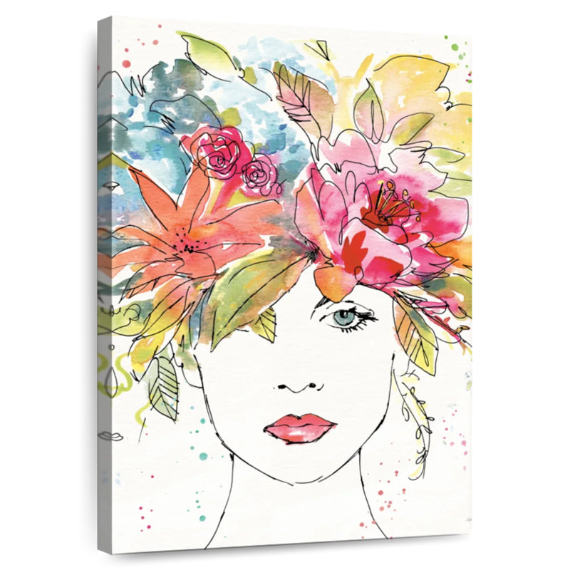 Leisha Lady Floral Figures I, 24" H x 16" W