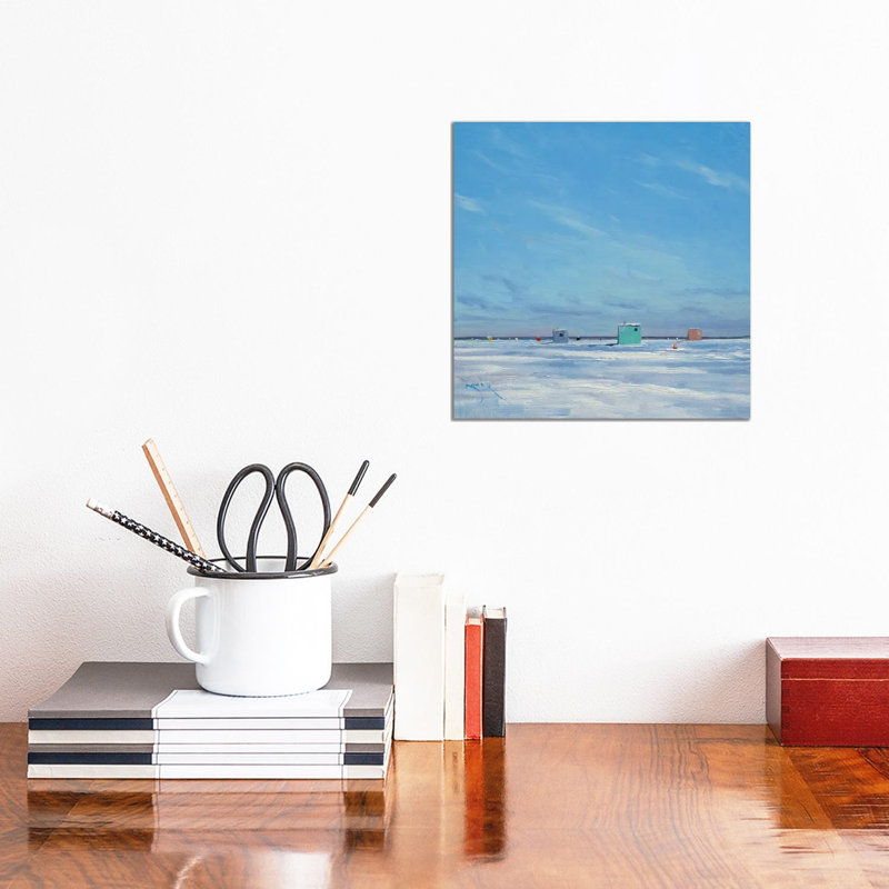 Ice Houses On The Banana Bar Lake Mille Laces by Ben Bauer - Wrapped Canvas Painting, 30.48 cm H x 30.48 cm W