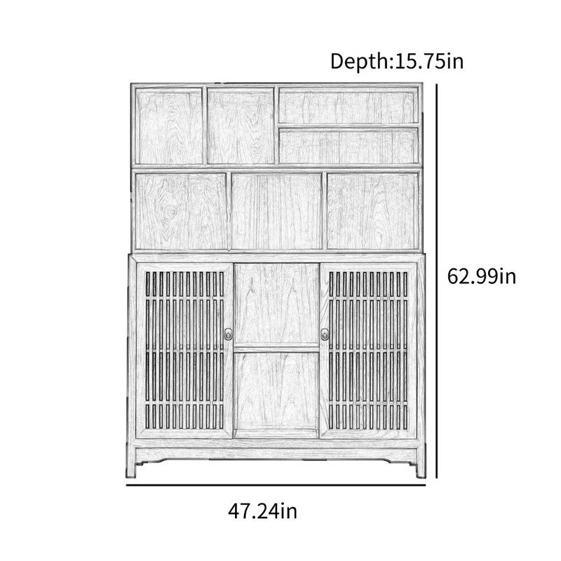 Armoire d'appoint moderne et minimaliste, Couleur bois naturel