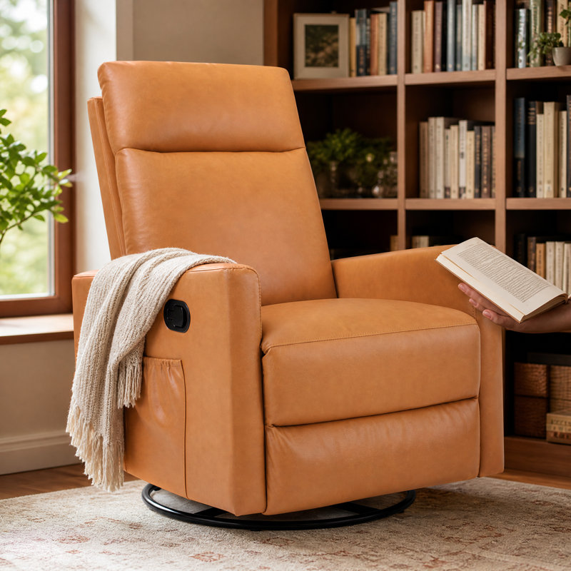Manual Recliner Chair with 3-Position Recline & Side Storage Pockets, Upholstered Home Lounge Seat for Living Room Bedroom