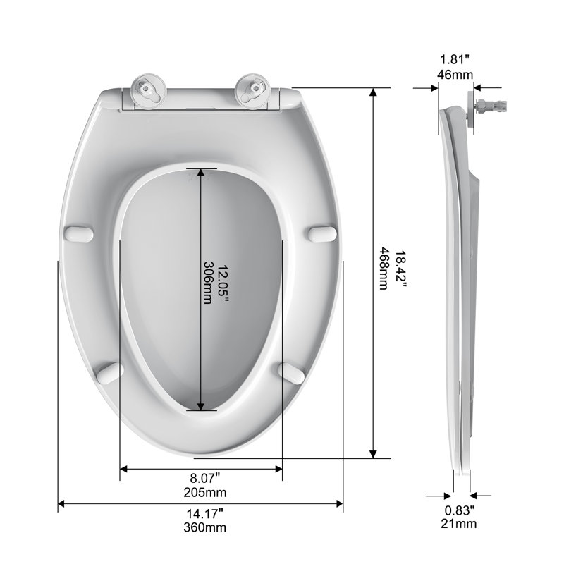 Siège de toilette allongé No Slam