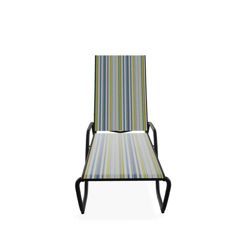 Outdoor Rust-Resistant Metal Chaise Lounge, Textured Black, Coastline