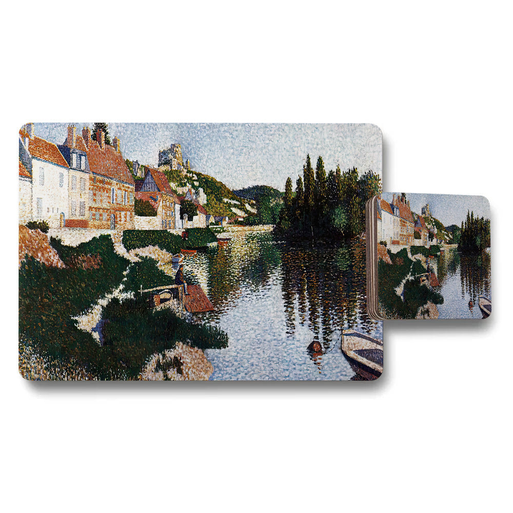 River Town Landscape Placemats And Coaster Set For Dining Table
