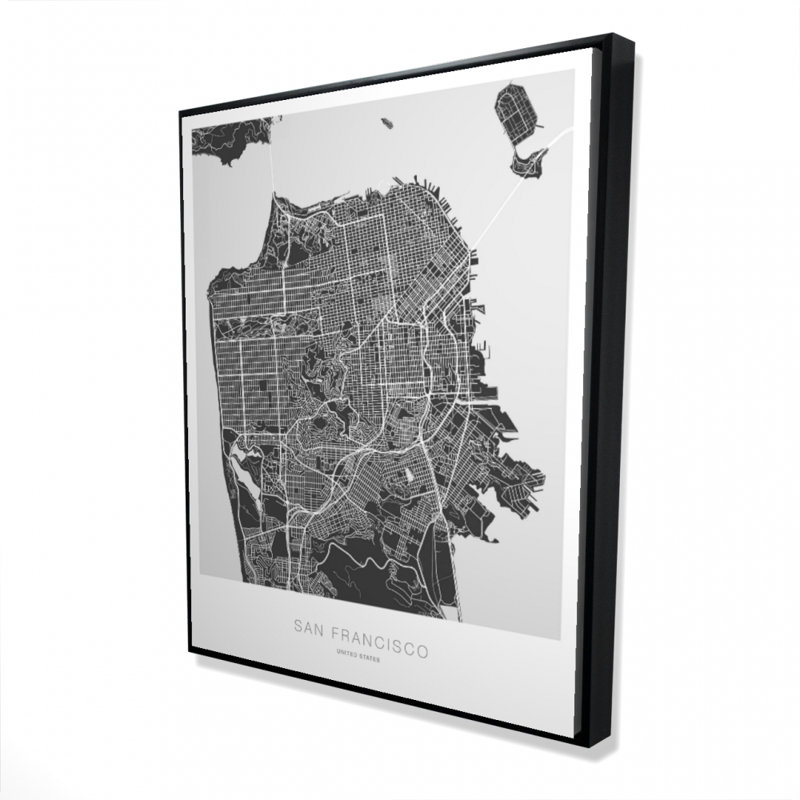 San Francisco Graphic Map Print On Canvas