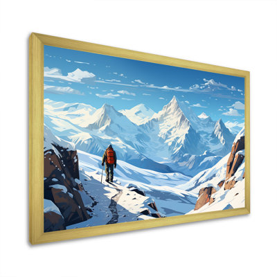 Randonnée, ski, montagne d'hiver - art mural