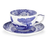 Spode Blue Italian Jumbo Cup & Saucer 20 Oz