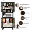  Armoire de rangement en métal de 69 po de hauteur, garde-manger avec support pour micro-ondes-1680243368