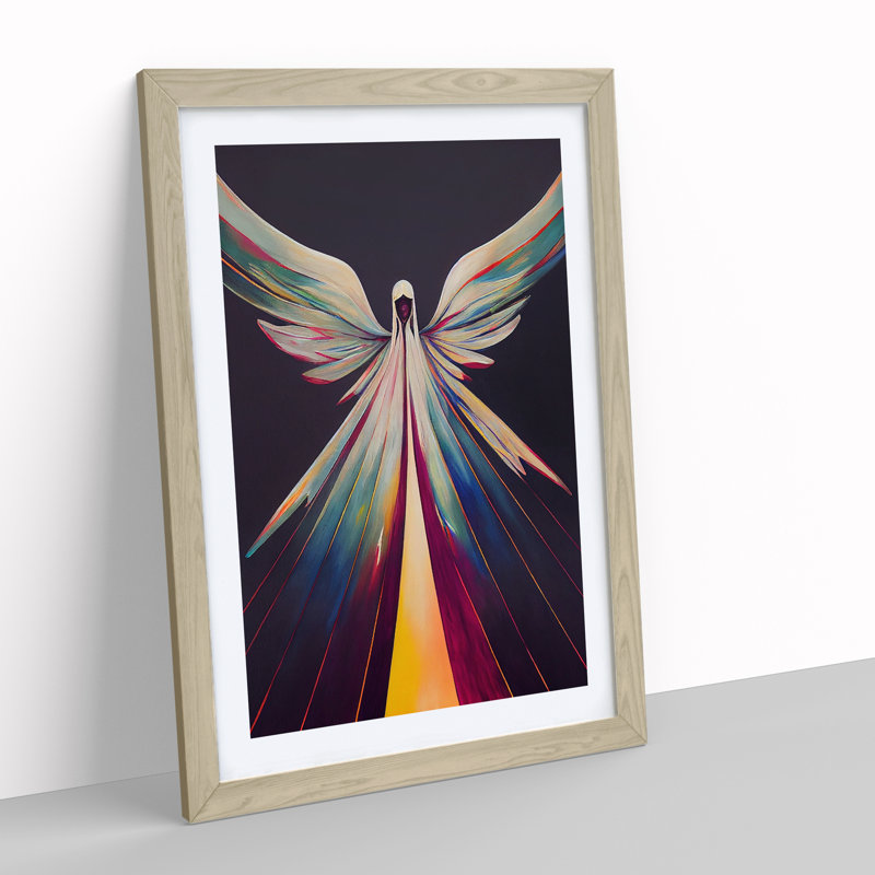 XC1022-2488X Inspirational Angel Abstract - Wall Art, 46cm H x 34cm W x 2cm D, Oak Framed