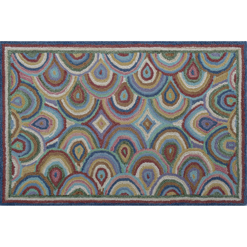 Rainbows Hand-Tufted Wool Area Rug, Rectangle 2' x 3'