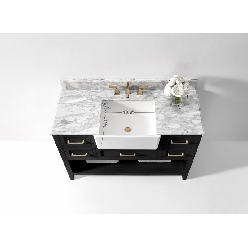 48'' W Single Vanity, Black Onyx