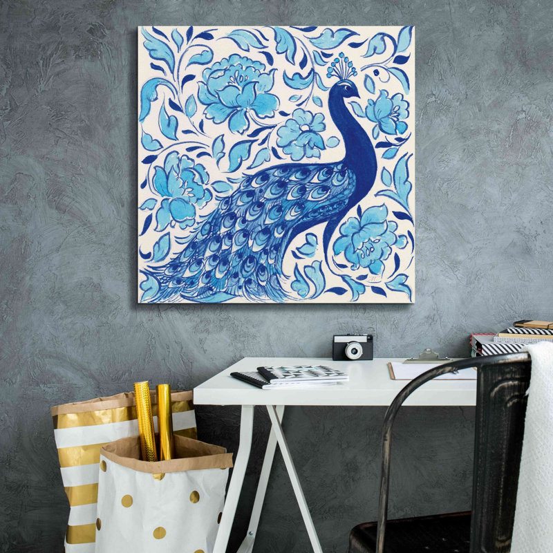 «Peacock Garden IV» par Miranda Thomas, estampe numérique sur toile, H 26 po x l 26 po x P 1,5 po