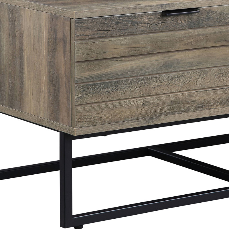 Oak & Black Finish Coffee Table