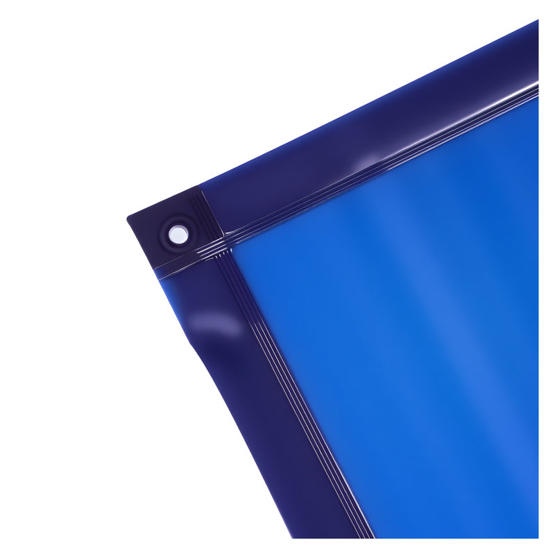 6 ft. x 6 ft. Welding Screen with Frame, Blue Flame-Resistant Vinyl Curtain on Lockable Swivel Wheels for Industrial Workshop Safety