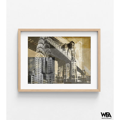 Metropolitan Collage I By Ethan Harper, Extra Large Empire State Building Poster, Classic New York Framed Artwork Flat Decor