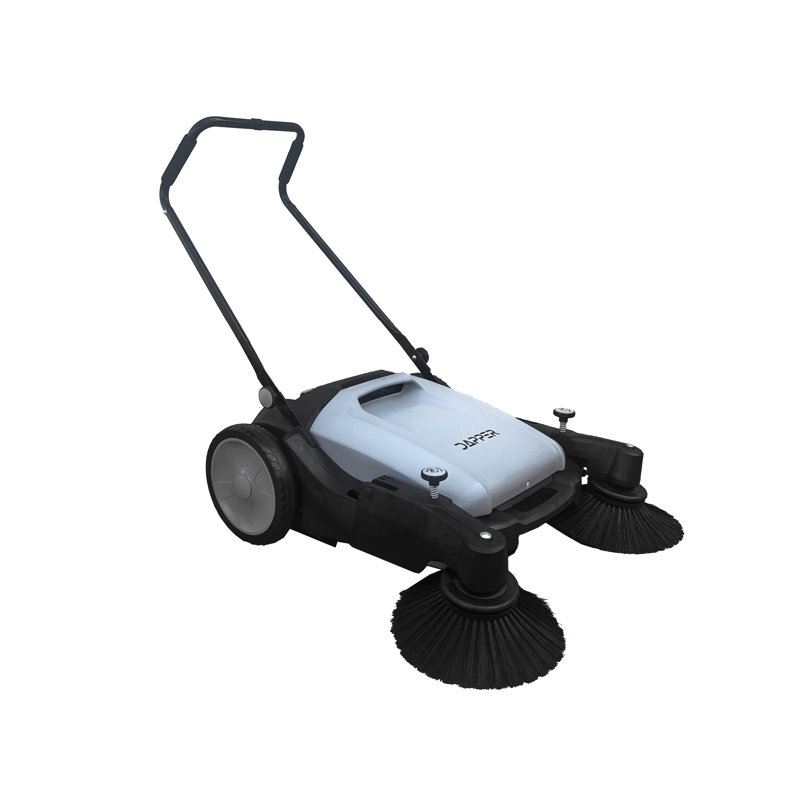 Walk-Behind Outdoor Hand Push Floor Sweeper - 10.5 Gallon Capacity - 36" Sweeping Width