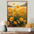 Toile avec cadre flottant brun
