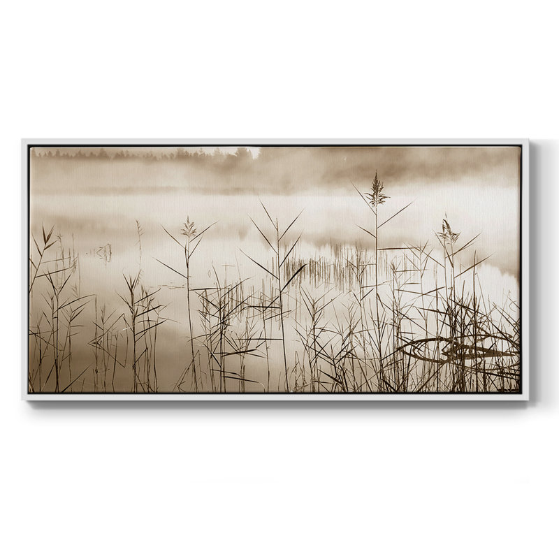 Doux sépia doux - Toile tendue avec châssis encadré - Prêt à être accroché, H 17 po x l 33 po, Blanc