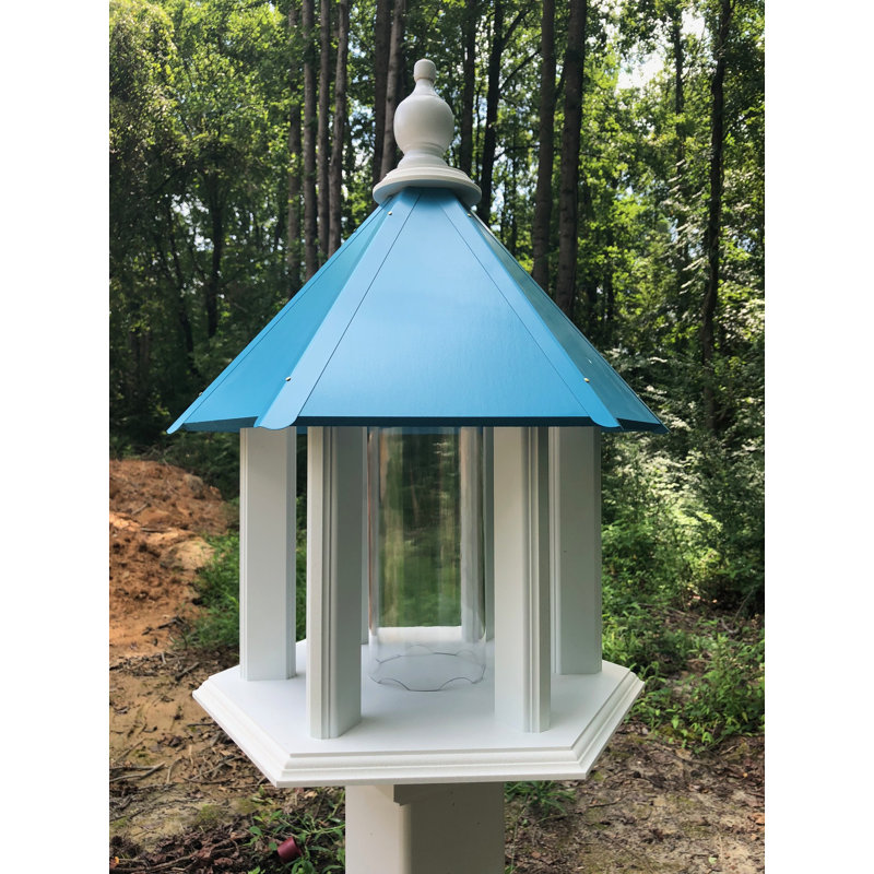 Kreider Pole Tube Bird Feeder, Lagoon Blue