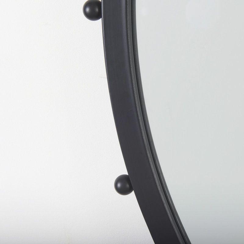 Weston Metal Round Mirror, Black, 43.7" x 43.7"