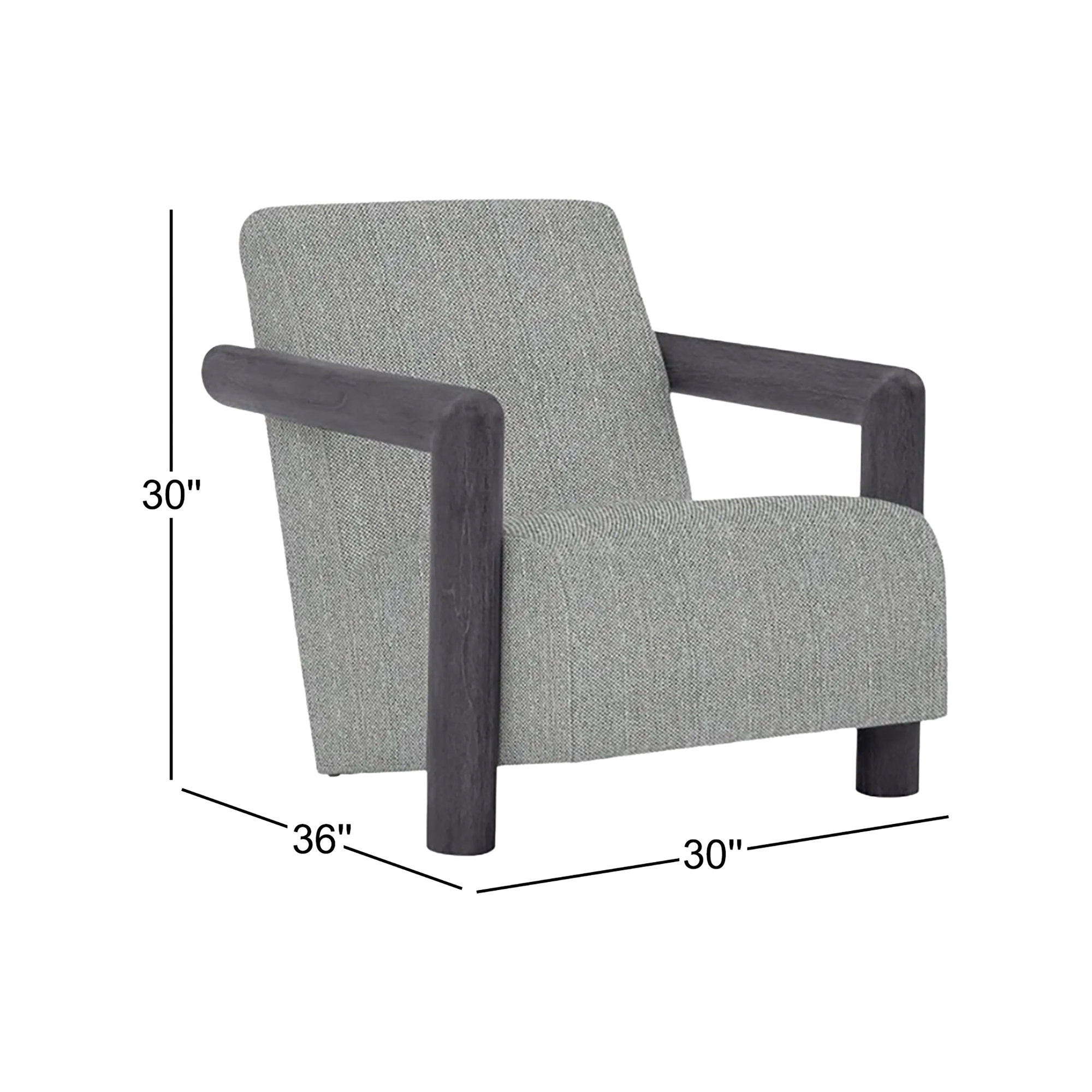 Mara Patio Chair with Cushions, Flint Gray, Light Grey/Dark Grey Linen 6032-110
