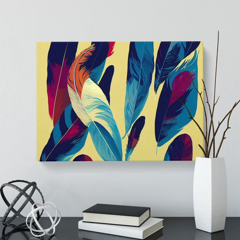 Stellar Bird Feathers - Wrapped Canvas