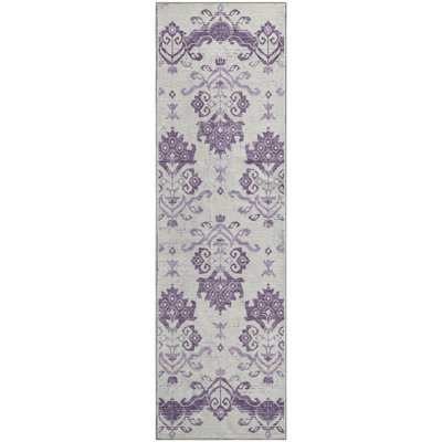 Premium Machine Washable Prisco Purple Rug