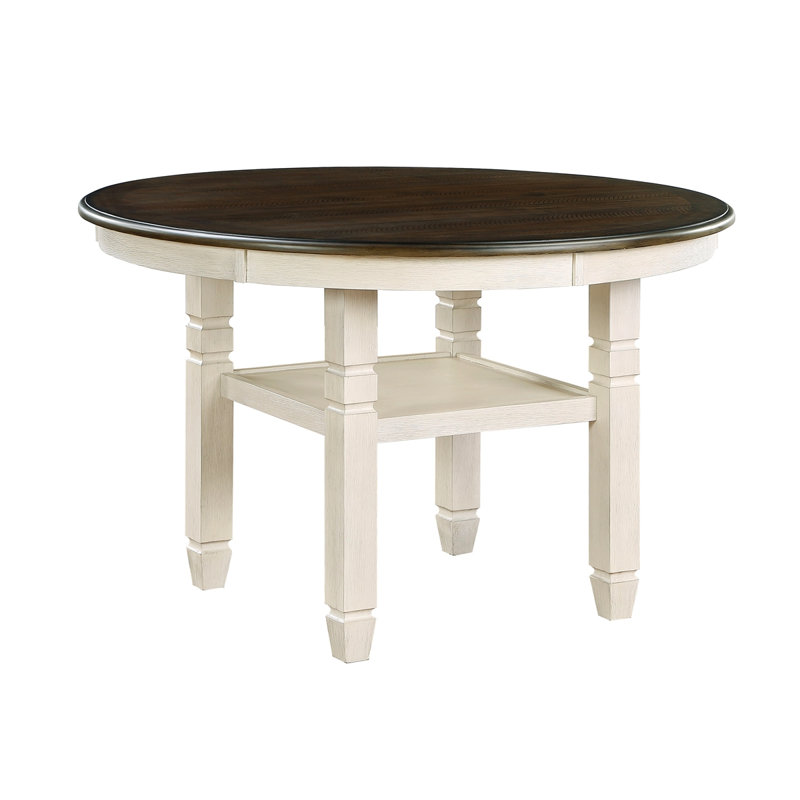 Table de salle à manger 1 pièce Dezmund and Antique Finish, Blanc
