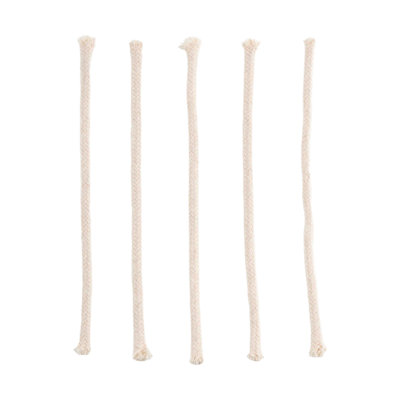 Round Oil Lamp Wicks 5-Pack - 4.3-inch Long Cotton Oil Lantern Wick Replacements for Kerosene and Oil Hurricane Lamps or Burners with 7-8hr Burn Time Each by Kings County Tools
