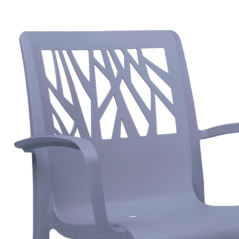 Chaise de salle à manger d'extérieur empilable, Bleu denim