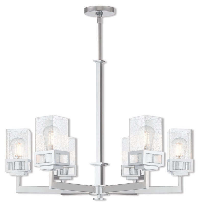 Lustre sphérique spoutnik 6 lumières Nailwell, Chrome poli