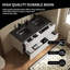 Meuble-lavabo double mural 48 po avec plateau en pierre noire et 2 tiroirs 48 po-876377735