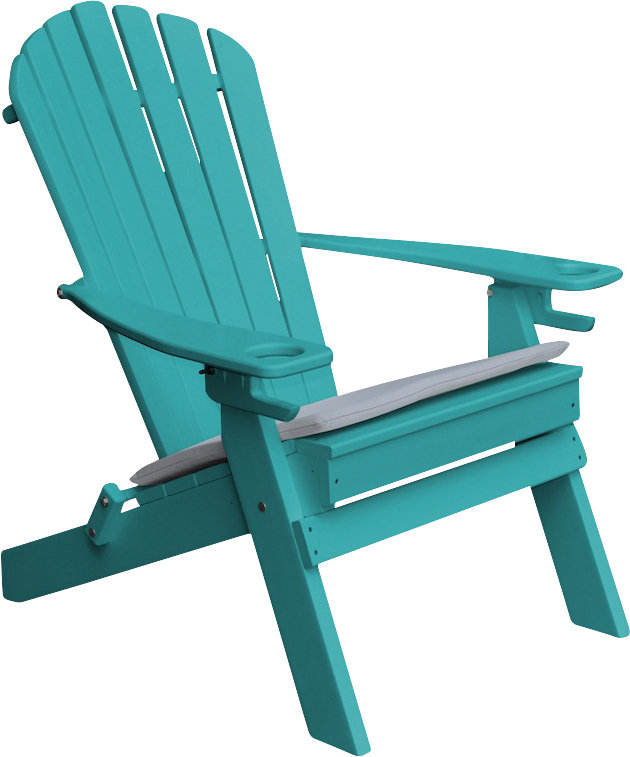 Chaise Adirondack pliante en plastique / résine Ashburt, Bleu Aruba