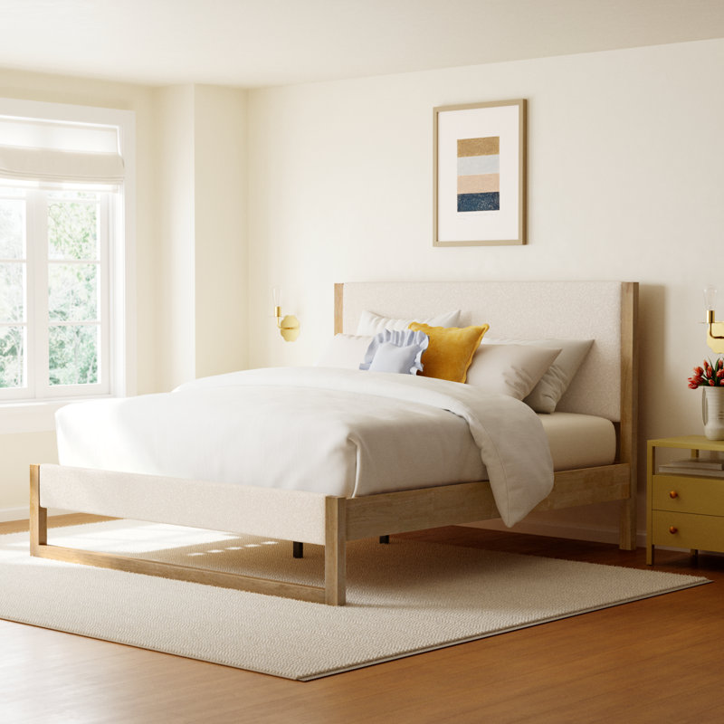 Tagen Maura Upholstered Solid Wood Bed, King