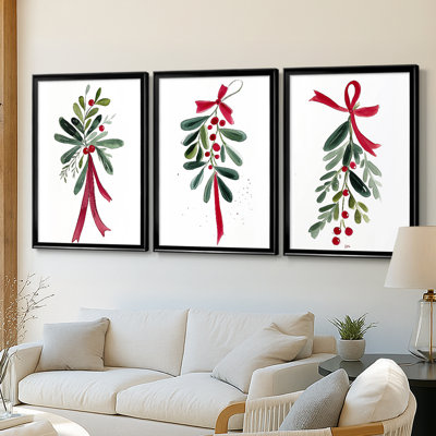 Christmas Holiday Art Cxxxi - Toile tendue avec châssis sur mesure - 3 pièces