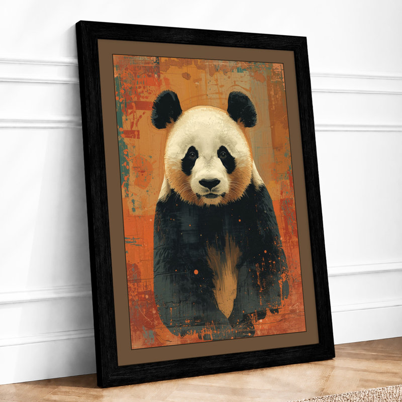 Panda Portrait Modern - Framed Print, A1 - 84.1 x 59.4 cm, Black