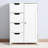 Bathroom Storage Cabinet In White - Adjustable Shelf And Routed Handle Drawers, Made Of Solid With Drawers For Organizing, Construction