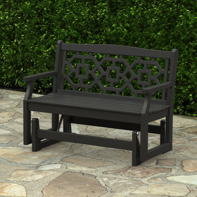Martha Stewart by POLYWOOD Outdoor Chinoiserie 4 Gliding Plastic Bench by POLYWOOD