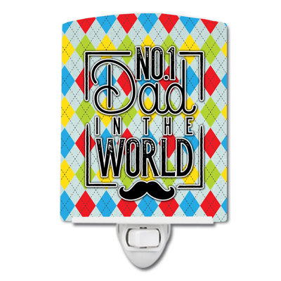 No 1 Dad in the World Argyle Ceramic Night Light