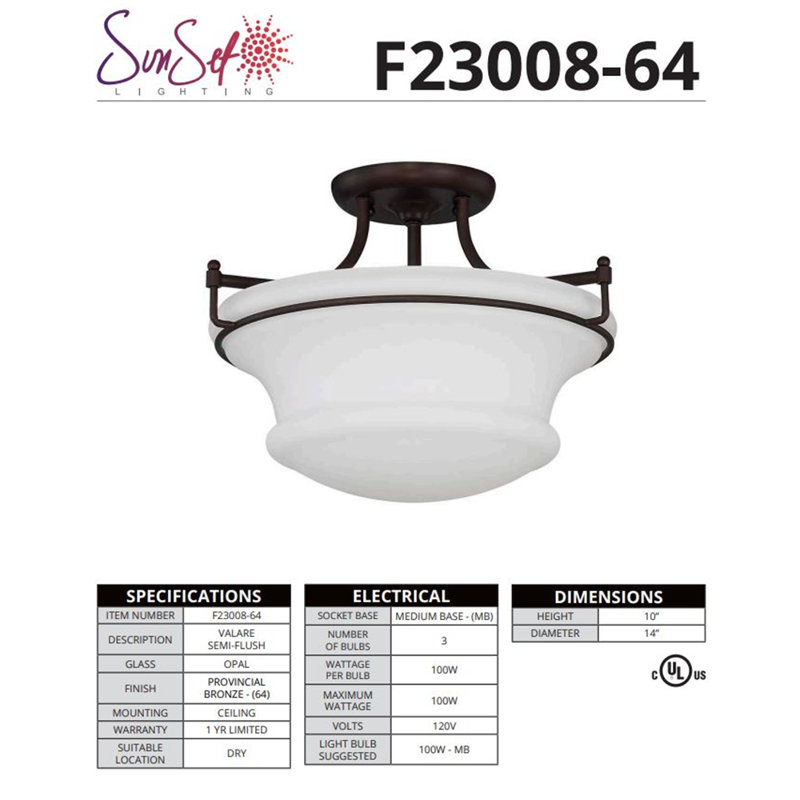 Luminaire suspendu bol 3 lumières Kalee, Bronze provincial