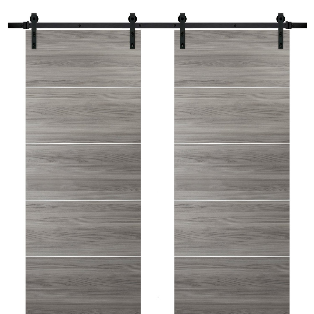 Planum Flush Wood Barn Doors with Installation Hardware Kit SARTODOORS 