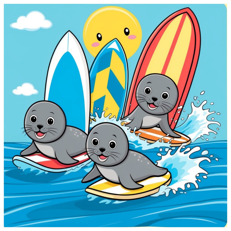 Édredon Seaux Surf Illustration, Grand lit