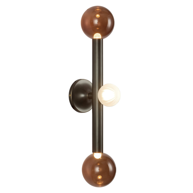 Martinez 3 - Light LED Vanity Light, Urban Bronze/Amber Glass