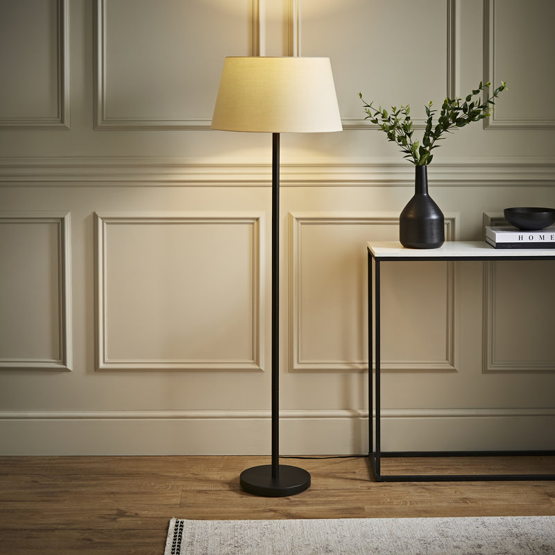 Bekbele 158cm Traditional Floor Lamp, No, Black, Beige