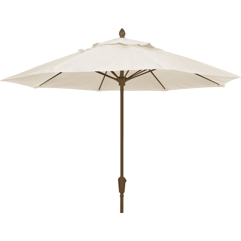 Parasol de marché Prestige 9 pi Sunbrella, Bronze champagne, Sunbrella® naturel
