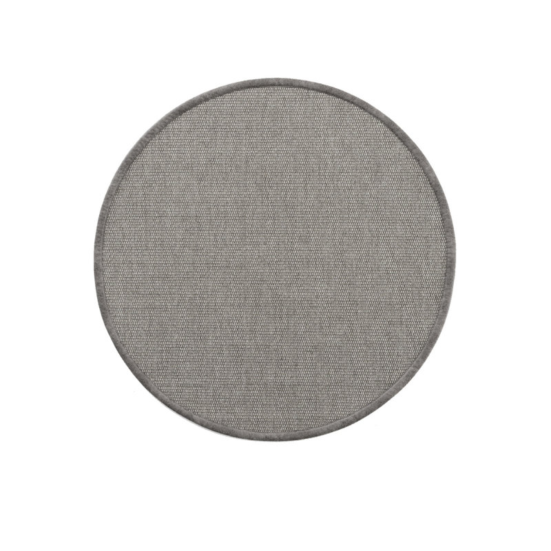 Tapis en sisal rond en cuir Medda, Rond 3 pi 4 po