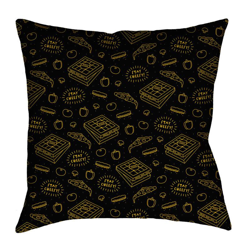 Coussin Katelyn Elizabeth, 18 po x 18 po, Noir / Jaune